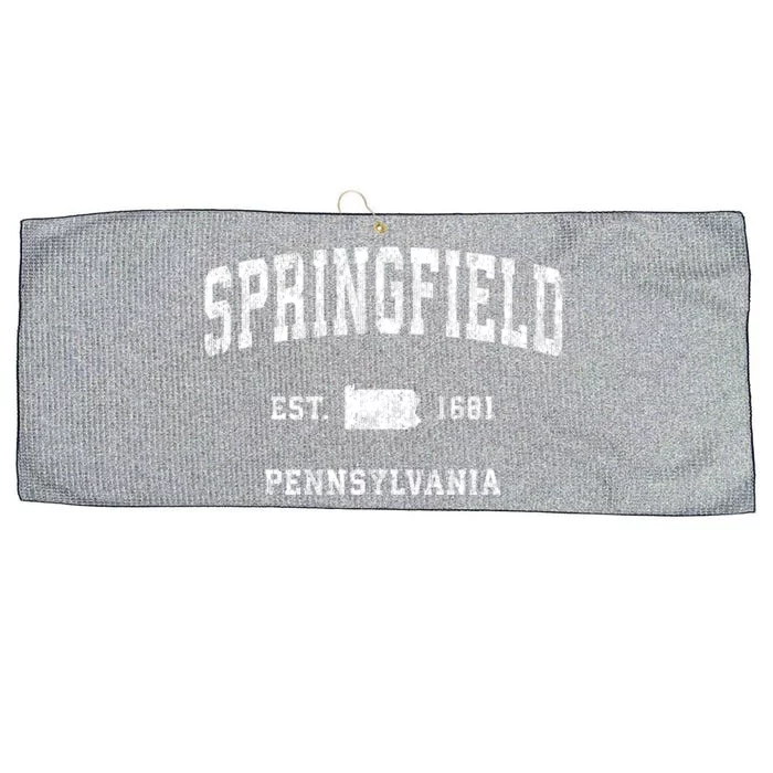 Springfield Pennsylvania Pa Vintage Established Athletic Sports Design Large Microfiber Waffle Golf Towel