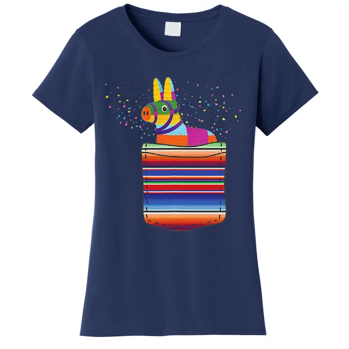 Serape Pocket Pinata Mexican Fiesta (Not An Actual Pocket) Women's T-Shirt