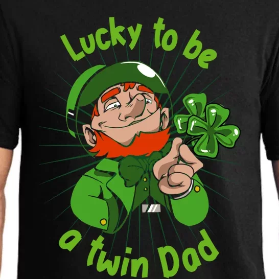 St Patrick`s Patricks Father`s Day Lucky To Be A Twin Dad Meaningful Gift Pajama Set