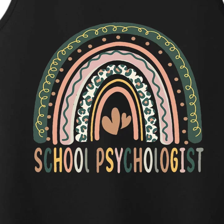 School Psychologist Psychology Teacher School Psych Rainbow Performance Tank