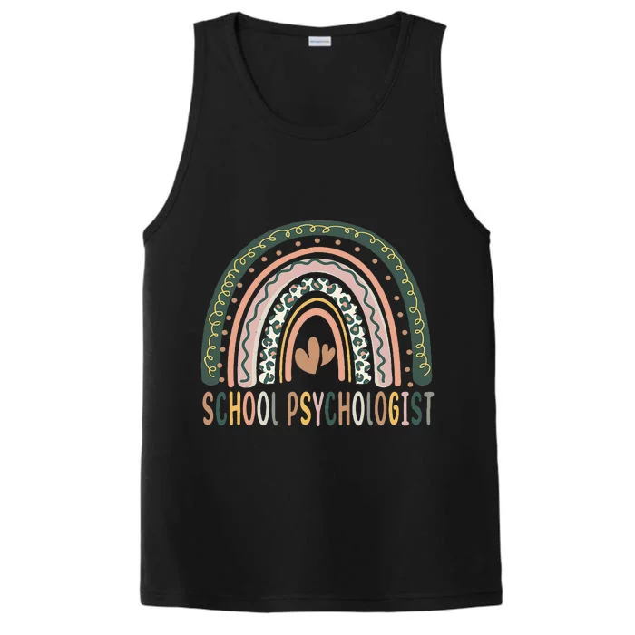 School Psychologist Psychology Teacher School Psych Rainbow Performance Tank