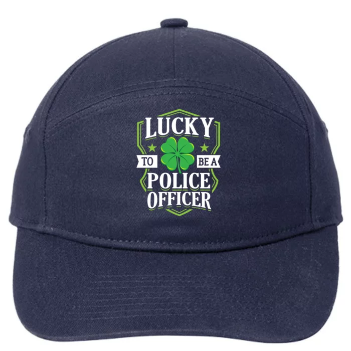 St Patricks Police Officer Clover Design Gift 7-Panel Snapback Hat