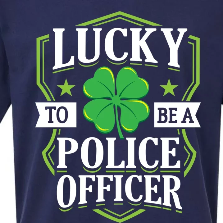 St Patricks Police Officer Clover Design Gift Sueded Cloud Jersey T-Shirt