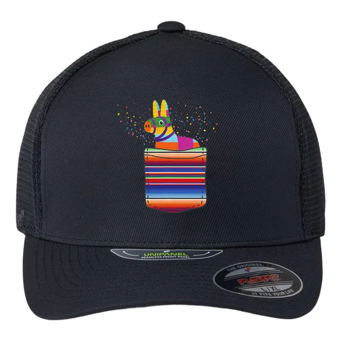 Serape Pocket Pinata Mexican Fiesta (Not An Actual Pocket) Flexfit Unipanel Trucker Cap