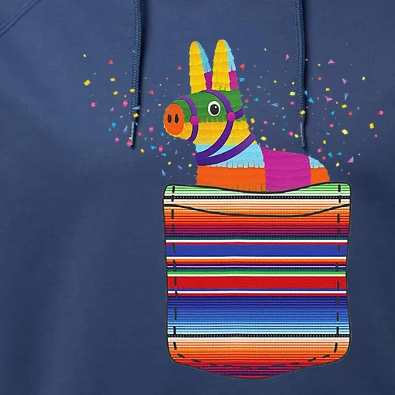 Serape Pocket Pinata Mexican Fiesta (Not An Actual Pocket) Performance Fleece Hoodie