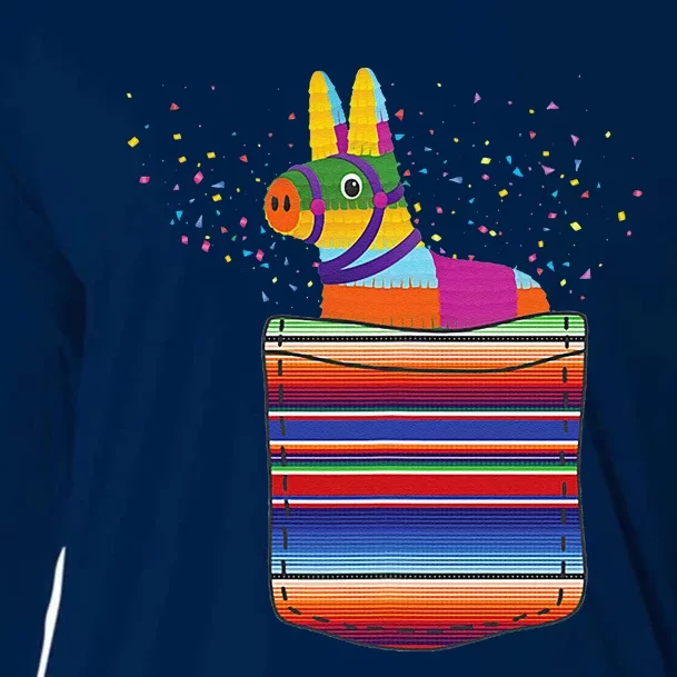 Serape Pocket Pinata Mexican Fiesta (Not An Actual Pocket) Cooling Performance Long Sleeve Crew