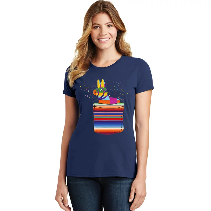 Serape Pocket Pinata Mexican Fiesta (Not An Actual Pocket) Women's T-Shirt