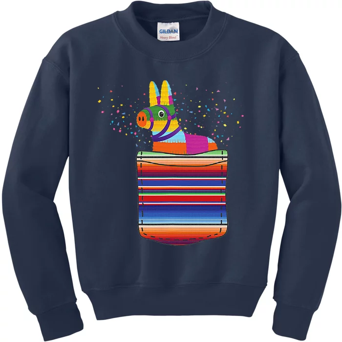 Serape Pocket Pinata Mexican Fiesta (Not An Actual Pocket) Kids Sweatshirt