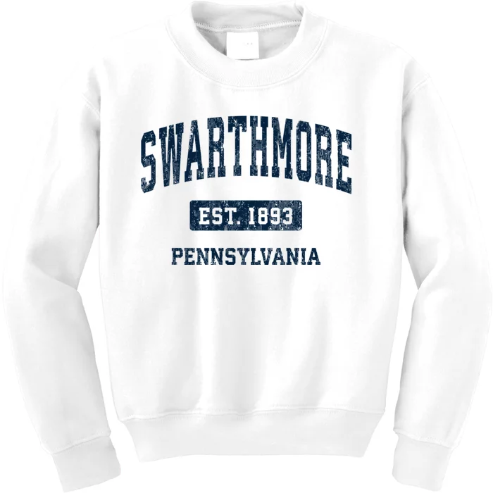 Swarthmore Pennsylvania Pa Vintage Athletic Sports Kids Sweatshirt