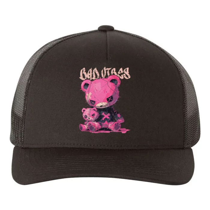 Stitched Pin.K Plush Bear Cute Gothic Yupoong Adult 5-Panel Trucker Hat