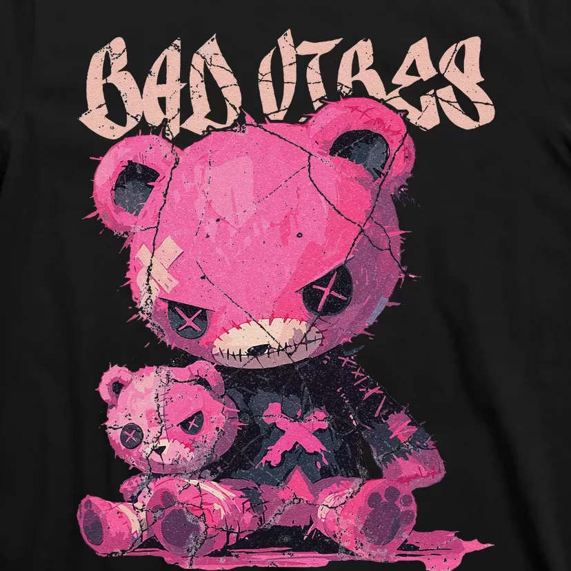 Stitched Pin.K Plush Bear Cute Gothic T-Shirt