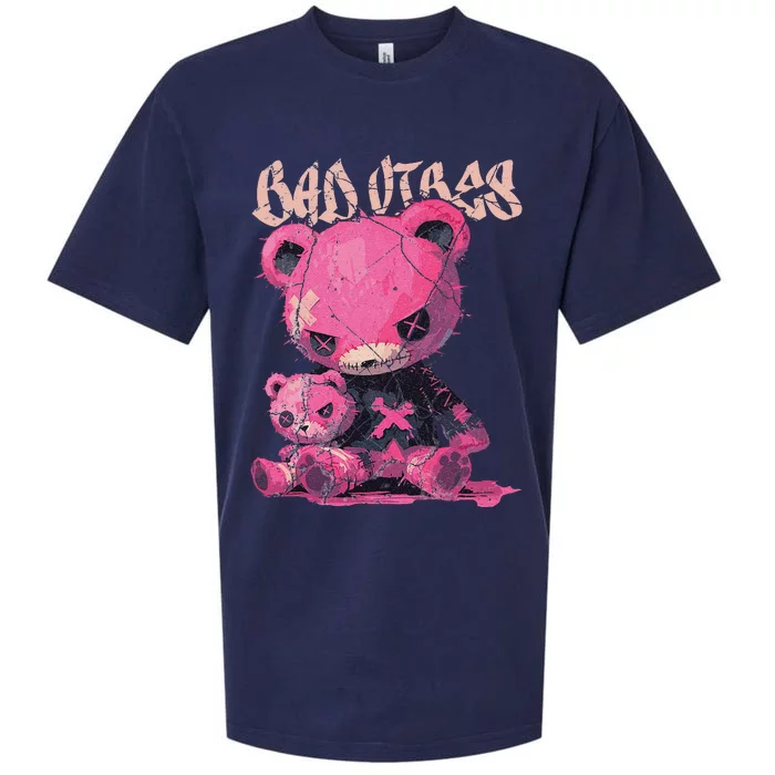 Stitched Pin.K Plush Bear Cute Gothic Sueded Cloud Jersey T-Shirt