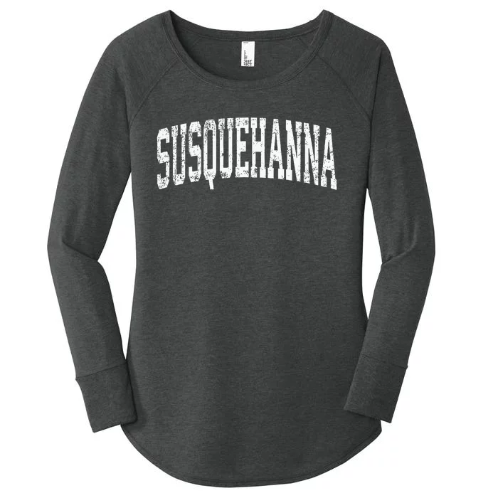 Susquehanna Pennsylvania PA Vintage Athletic Sports Women's Perfect Tri Tunic Long Sleeve Shirt