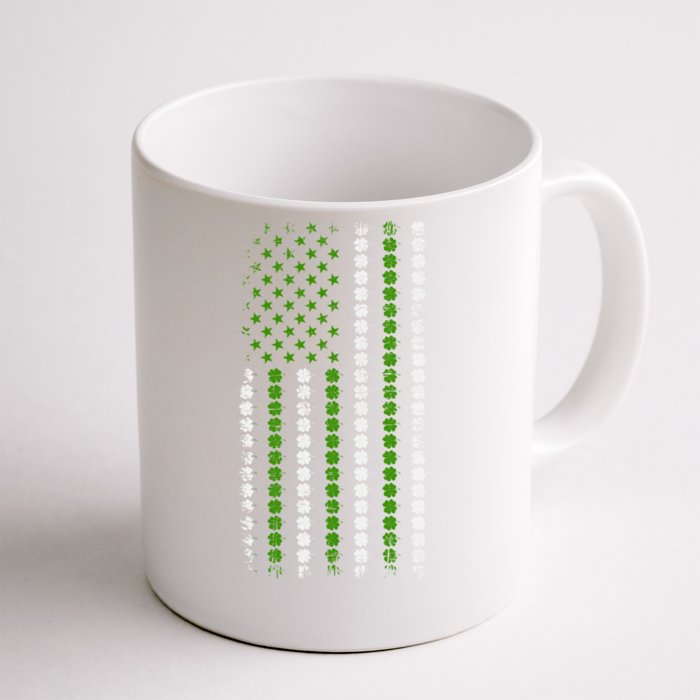 St Patrick`s Patricks Day Cloverleaf Irish America Flag Great Gift Front & Back Coffee Mug