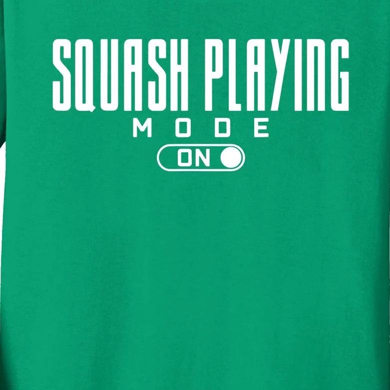 Squash Player Playing Kids Long Sleeve Shirt