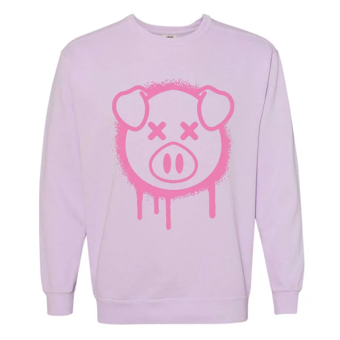 Spray Paint Pig Black Garment-Dyed Sweatshirt