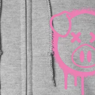 Spray Paint Pig Black Full Zip Hoodie