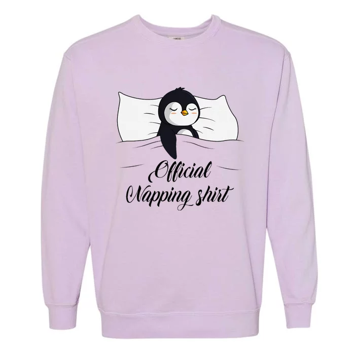 Sleeping Penguin Pyjamas Penguin Lover Napping Garment-Dyed Sweatshirt