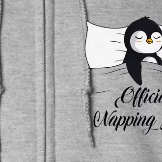 Sleeping Penguin Pyjamas Penguin Lover Napping Full Zip Hoodie