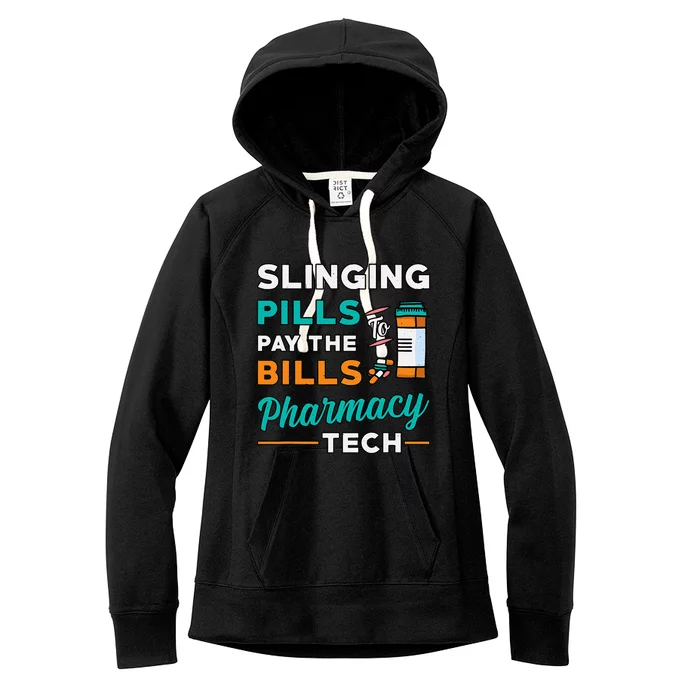 Slinging Pills Pharmacy Tech Vintage Technician Pharmacist Women's Fleece Hoodie