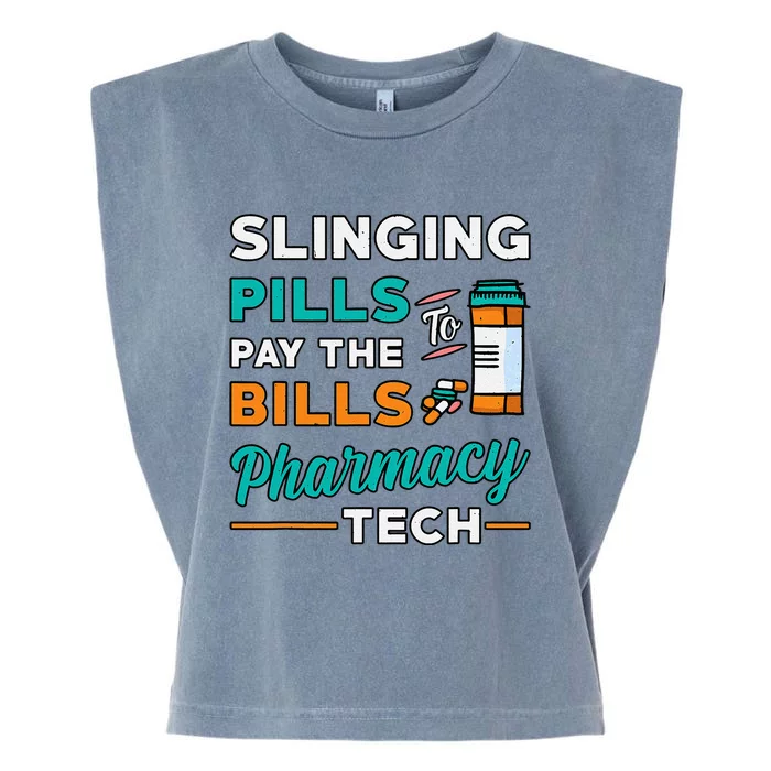 Slinging Pills Pharmacy Tech Vintage Technician Pharmacist Garment-Dyed Women's Muscle Tee