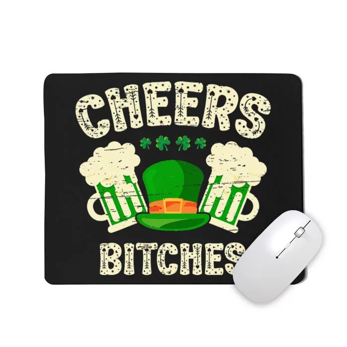 St. Patrick`s Patricks Day Irish Cheers Bitches Lucky Beer Mousepad