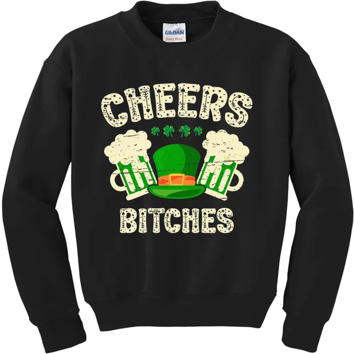 St. Patrick`s Patricks Day Irish Cheers Bitches Lucky Beer Kids Sweatshirt