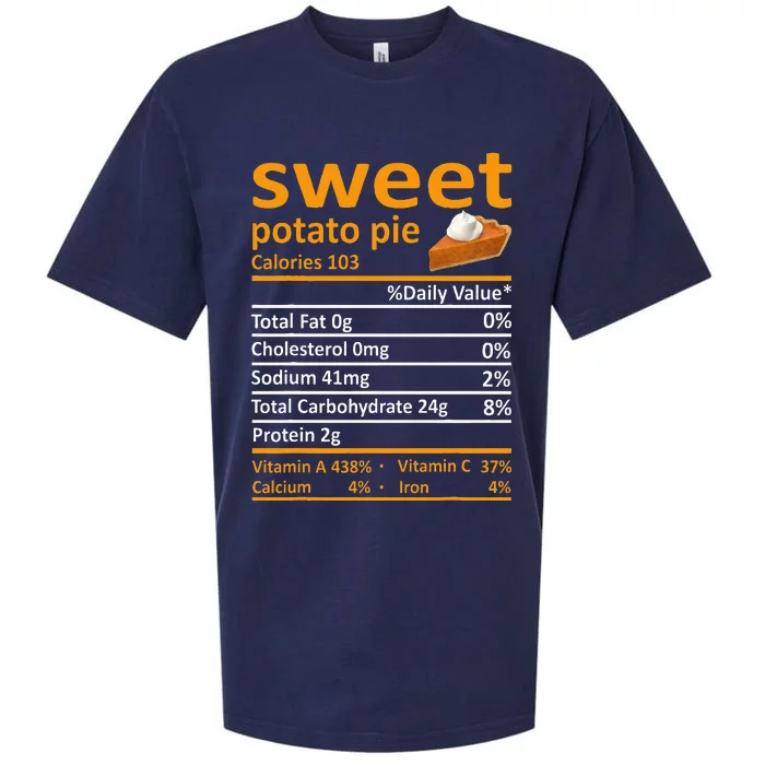 Sweet Potato Pie Nutrition Food Thanksgiving Funny Xmas Sueded Cloud Jersey T-Shirt