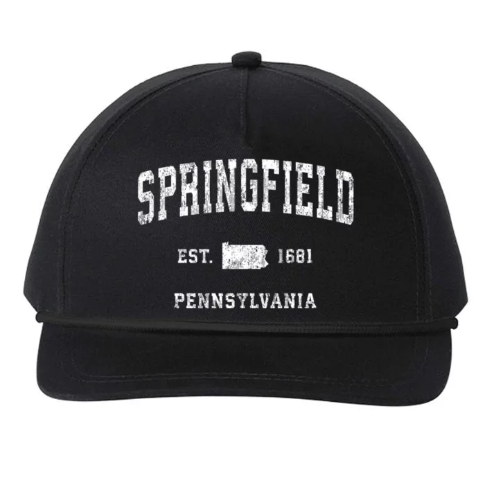 Springfield Pennsylvania Pa Vintage Athletic Sports Snapback Five-Panel Rope Hat