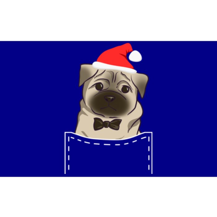 Santa Pug Puppy In Pocket Tee Funny Dog Lover Christmas Gift Bumper Sticker