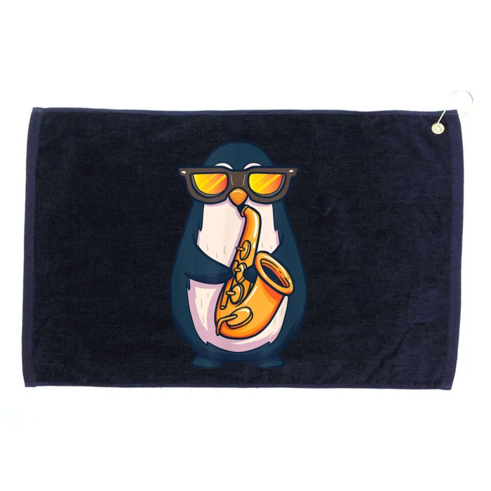 Saxophone Player Penguin Jazz Band Music Animal Lovers Gift Grommeted Golf Towel