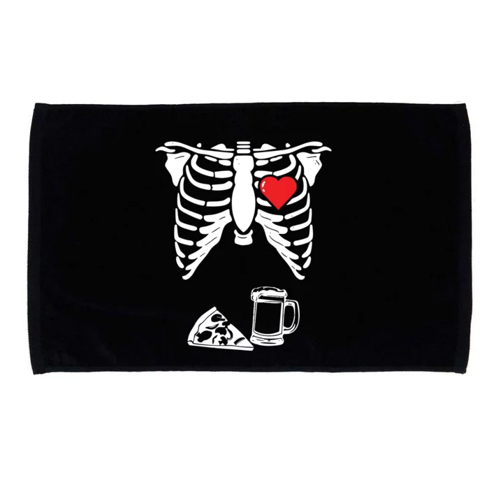 Skeleton Pregnancy Pizza Beer Xray Halloween Soon Dad Sweatshirt Microfiber Hand Towel