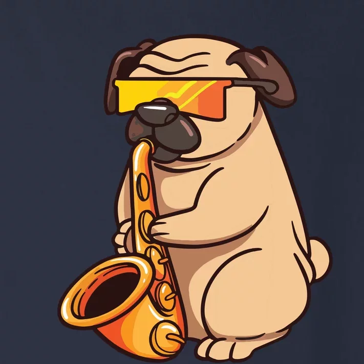 Saxophone Player Pug Jazz Band Music And Dog Lovers Gift Toddler Long Sleeve Shirt