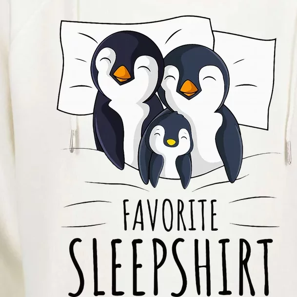 Sleeping Penguin Pyjamas Penguin Lover Favorite Sleepshirt Womens Funnel Neck Pullover Hood