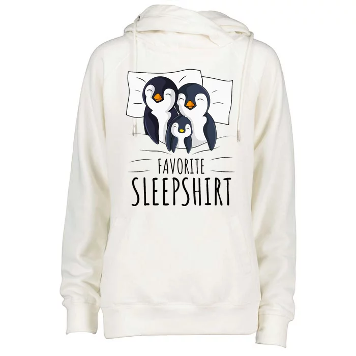 Sleeping Penguin Pyjamas Penguin Lover Favorite Sleepshirt Womens Funnel Neck Pullover Hood