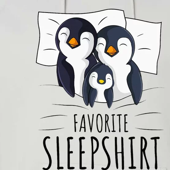 Sleeping Penguin Pyjamas Penguin Lover Favorite Sleepshirt Performance Fleece Hoodie