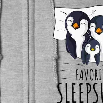 Sleeping Penguin Pyjamas Penguin Lover Favorite Sleepshirt Full Zip Hoodie