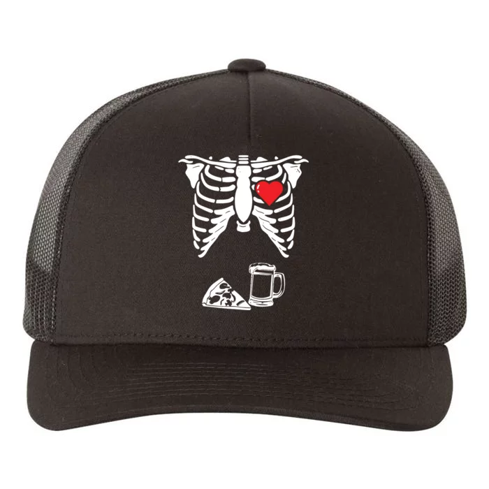 Skeleton Pregnancy Pizza Beer Xray Halloween Soon Dad Sweatshirt Yupoong Adult 5-Panel Trucker Hat