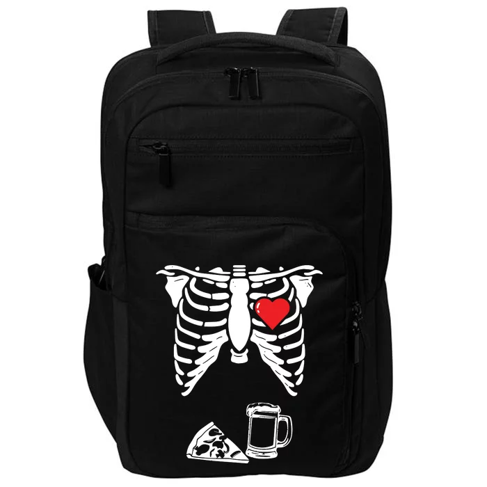 Skeleton Pregnancy Pizza Beer Xray Halloween Soon Dad Sweatshirt Impact Tech Backpack