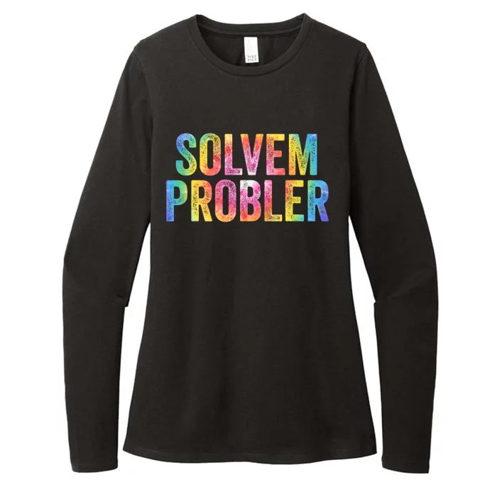 Solvem Probler Problem Solver Vintage Tie Dye Distressed Womens CVC Long Sleeve Shirt