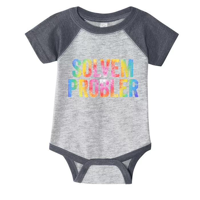 Solvem Probler Problem Solver Vintage Tie Dye Distressed Infant Baby Jersey Bodysuit