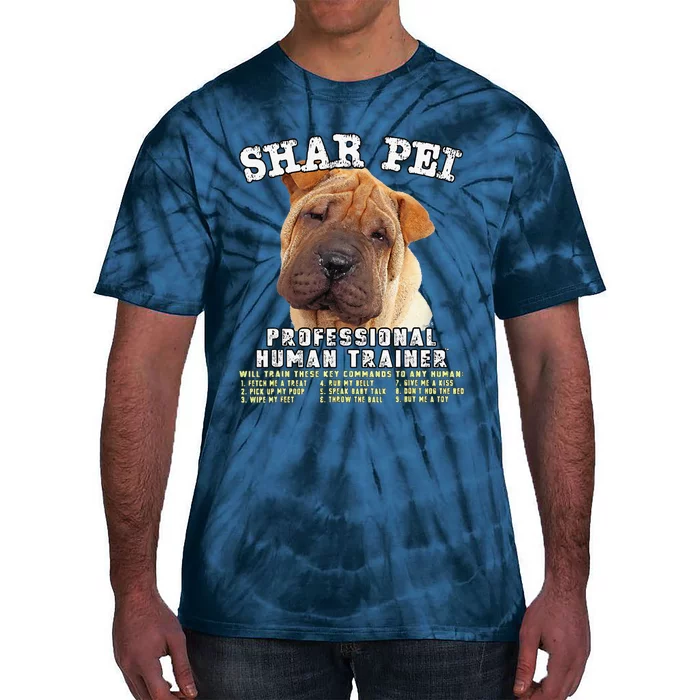 Shar Pei Professional Human Trainer Cute Dog Tie-Dye T-Shirt