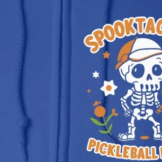 Spooktacular Pickleball Player Ghost Pumpkin Cute Gift Full Zip Hoodie