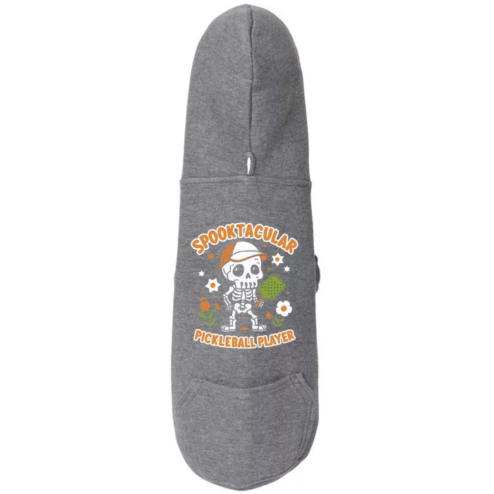 Spooktacular Pickleball Player Ghost Pumpkin Cute Gift Doggie 3-End Fleece Hoodie