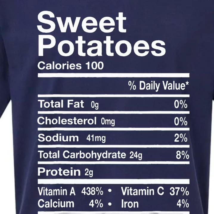 Sweet Potato Pie Costume Thanksgiving Food Nutrition Facts Sueded Cloud Jersey T-Shirt