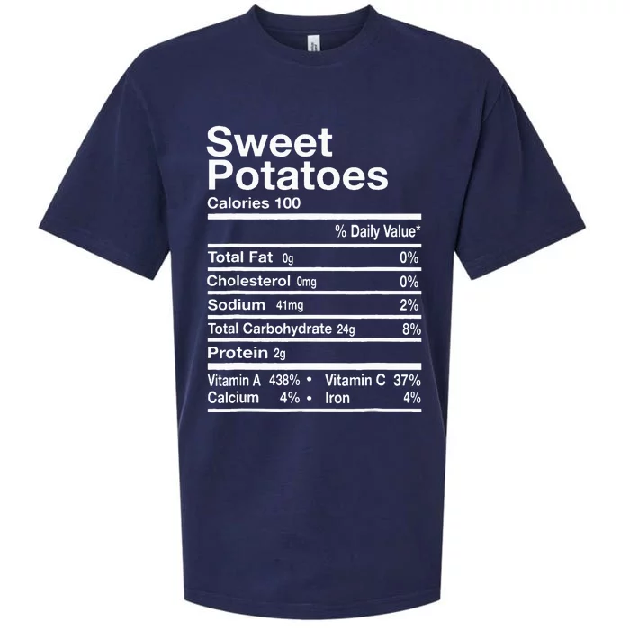 Sweet Potato Pie Costume Thanksgiving Food Nutrition Facts Sueded Cloud Jersey T-Shirt