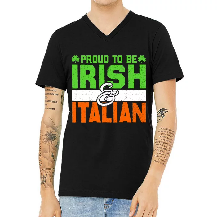 St. Patrick's Paddys Day Irish Italian Green Shamrock Gift V-Neck T-Shirt