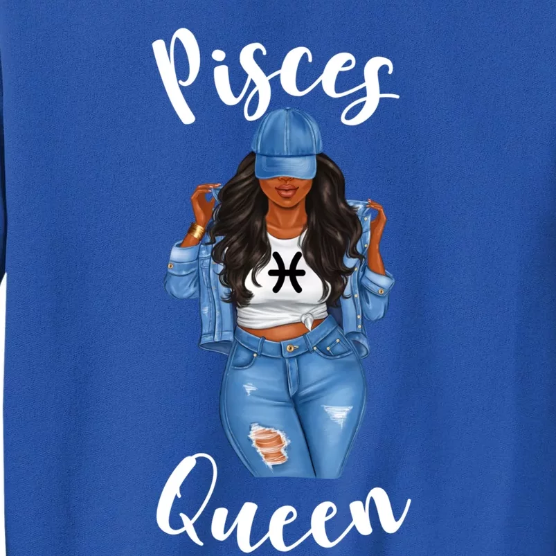 Streetwise Pisces Queen Black Zodiac Birthday March Gift Tall Sweatshirt