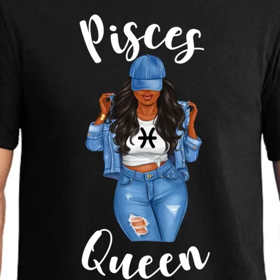 Streetwise Pisces Queen Black Zodiac Birthday March Meaningful Gift Pajama Set