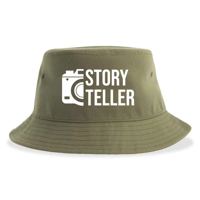 Storyteller Photography Quote Saying Camera For Photographer Meaningful Gift Sustainable Bucket Hat